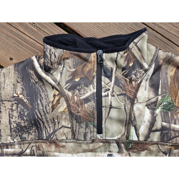 Real Tree Gander Mountain AP 1/4 Zip Pullover Men’s Size Large Camo Zip Pockets - Picture 4 of 8